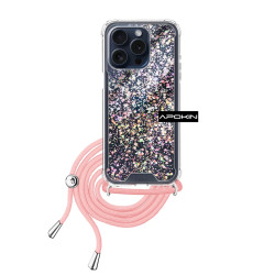 Funda Gel transparente con Cordón iPhone 15 Pro Max 4-Colores