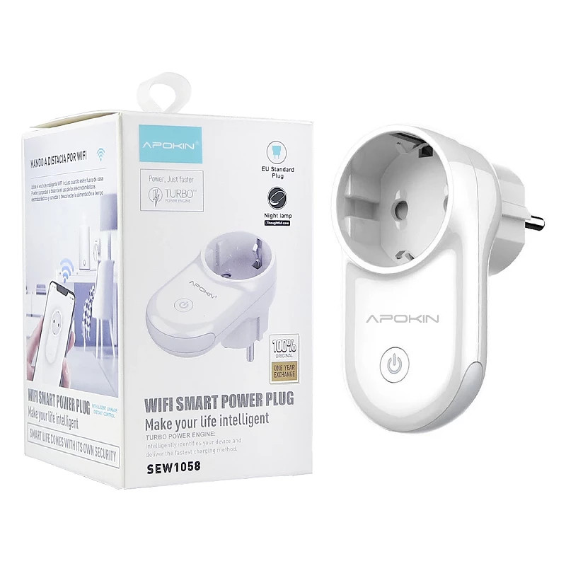Enchufe Wifi Inteligente Smart Plug Con Lampara de Noche SEW1058