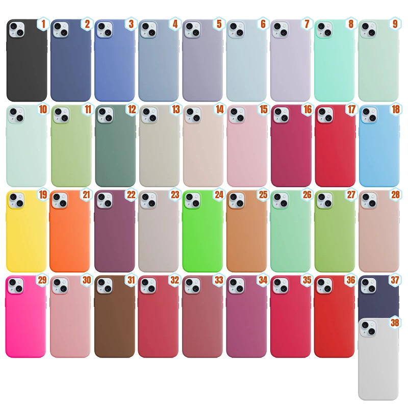 Funda Silicona Liquida Efecto Piel iPhone 15 Plus disponible en 38 Colores