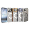 Funda Premium Transparente con Soporte Aluminio para Iphone 15 Pro 4-Colores