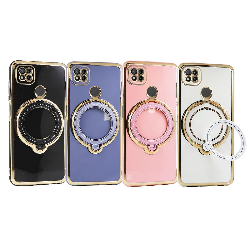 Funda Silicona Con Soporte Plegable Cromado para Xiaomi Redmi 9C/10A - Colores