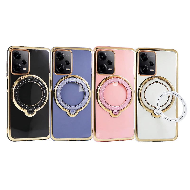 Funda Silicona Con Soporte Plegable Cromado para Xiaomi Redmi Note 12 Pro 5G - 4 Colores