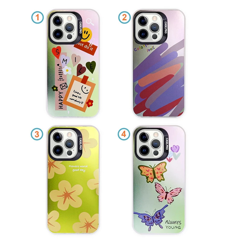 Funda Silicona Dibujos Metalizada Degradada iPhone 12 Pro Max