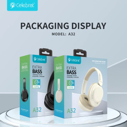 Auriculares Bluetooth Celebrat A32 Diadema 2-Colores