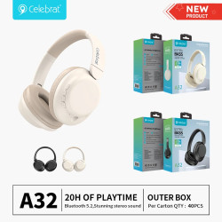 Auriculares Bluetooth Celebrat A32 Diadema 2-Colores