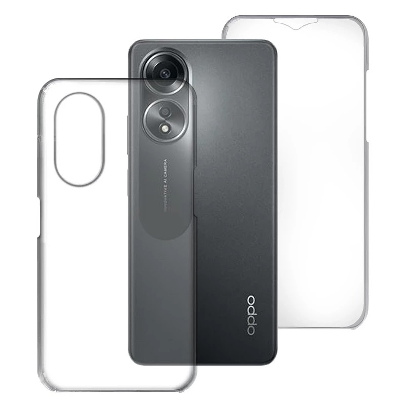 Funda Doble Oppo A58/A78 5G Silicona Transparente Delantera y Trasera