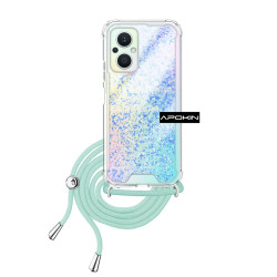 Funda Gel transparente con Cordón Oppo Reno 8 Lite 4-Colores
