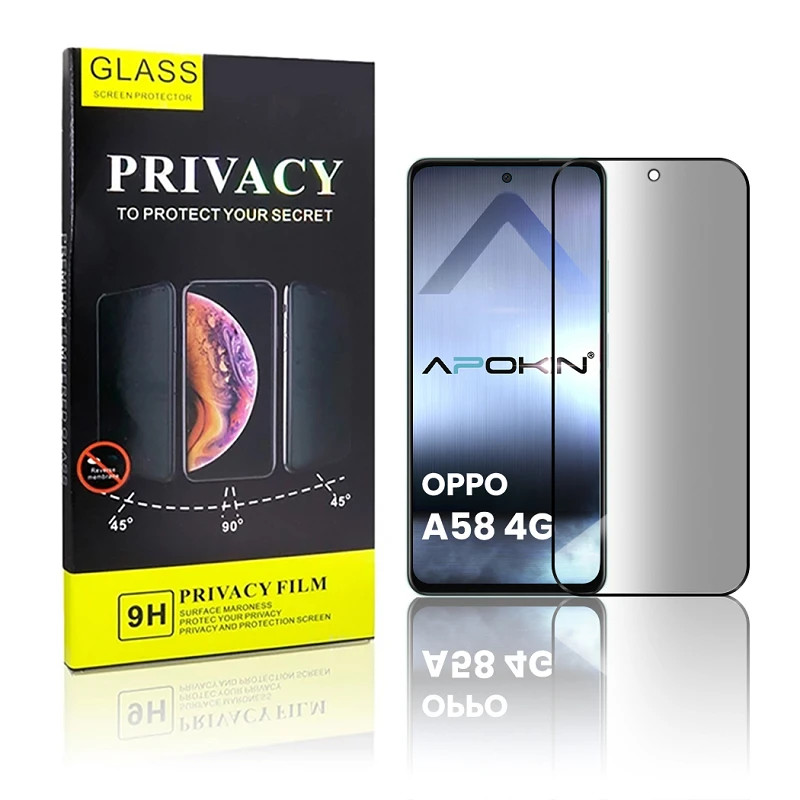 Cristal templado Privacidad Oppo A58 4G Protector de Pantalla 5D Curvo