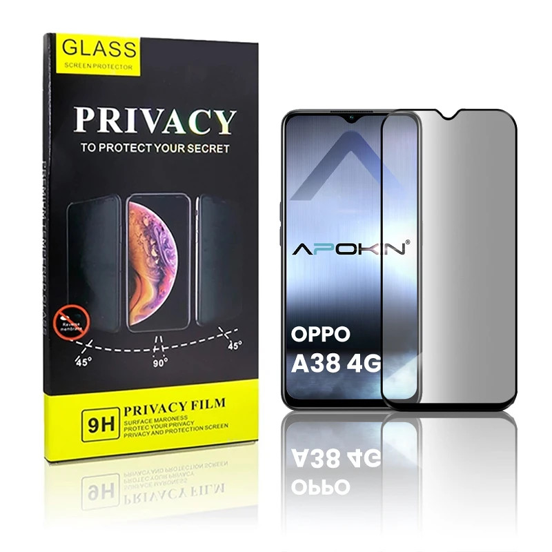 Cristal templado Privacidad Oppo A38 4G Protector de Pantalla 5D Curvo
