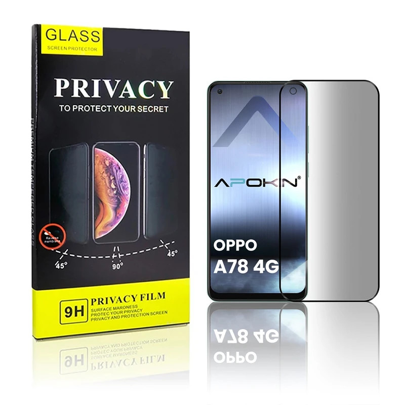 Cristal templado Privacidad Oppo A78 4G Protector de Pantalla 5D Curvo