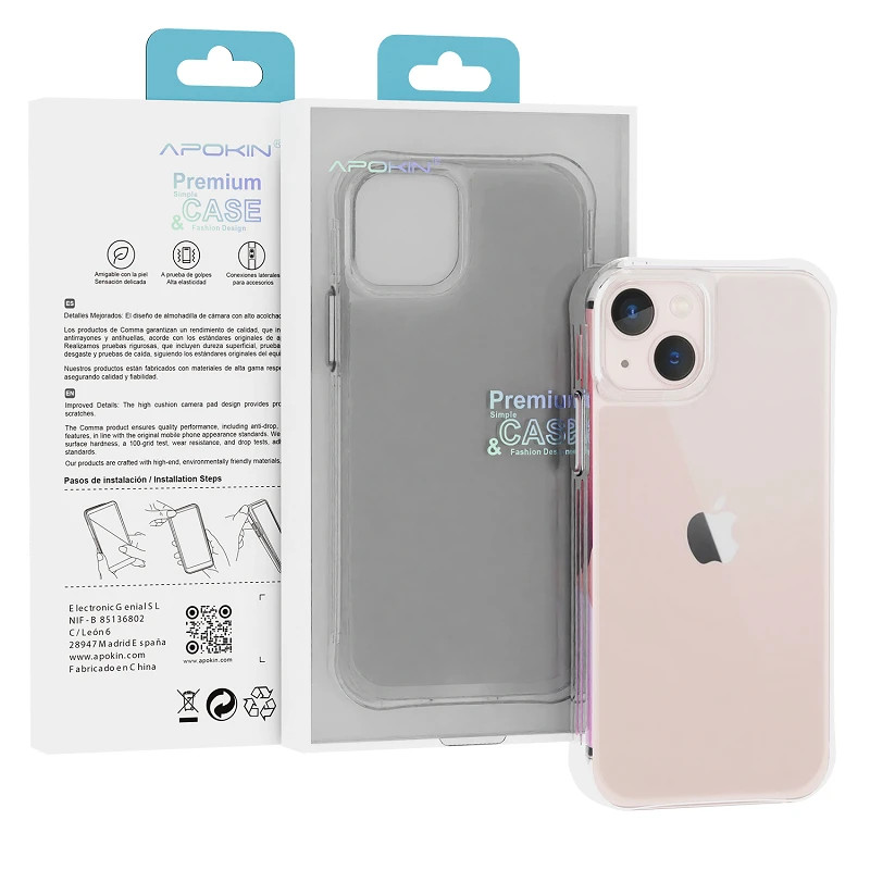 Funda Silicona iPhone 15 Plus Transparente 3.3MM Extra Grosor
