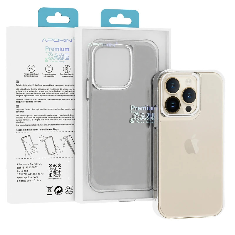 Funda Silicona iPhone 14 Pro Transparente 3.3MM Extra Grosor