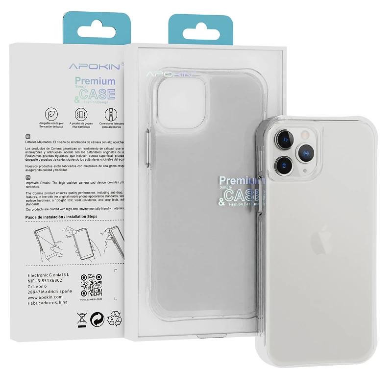 Funda Silicona iPhone 11 Pro Transparente 3.3MM Extra Grosor