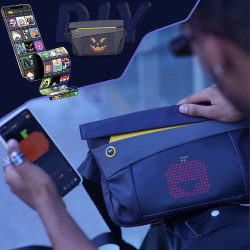 Divoom Pixoo Pixel Art Sling Bag-V con pantalla LED 16X16 controlada por App, mochila impermeable y ligera.