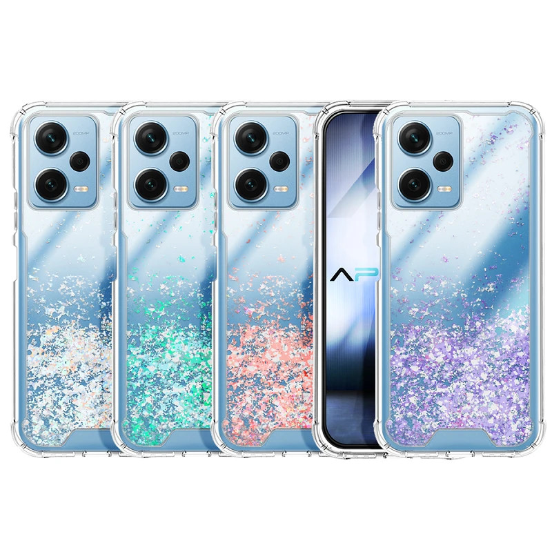 Funda Gel transparente purpurina Xiaomi Redmi Note 12 Pro Plus 4 -Colores