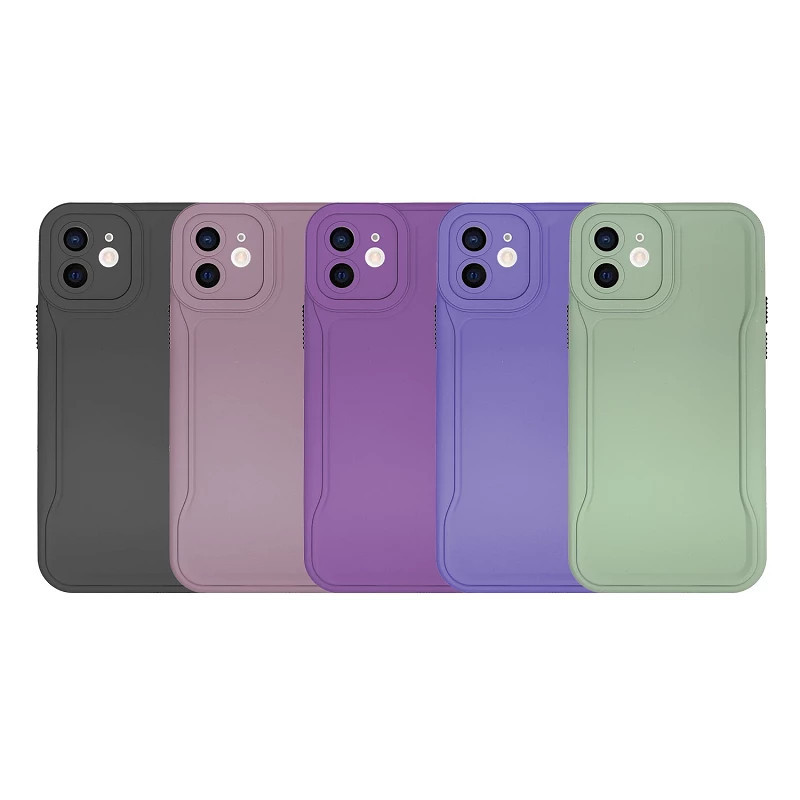 Funda Silicona Antigolpes con Cubre Camara para iPhone 12 en 5-Colores