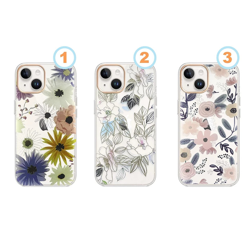 Funda Silicona Hojas Doradas iPhone 14 Pro Max 3 Diseños