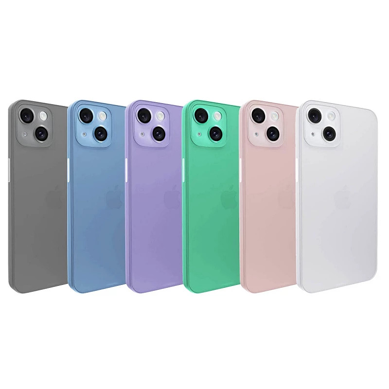 Funda Silicona Smoked Cubre cámara iPhone 14 Plus 6-Colores