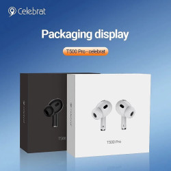 Auricular Celebrat T500-ANC Cancelacion Ruido Bluetooth 5.3 Blanco