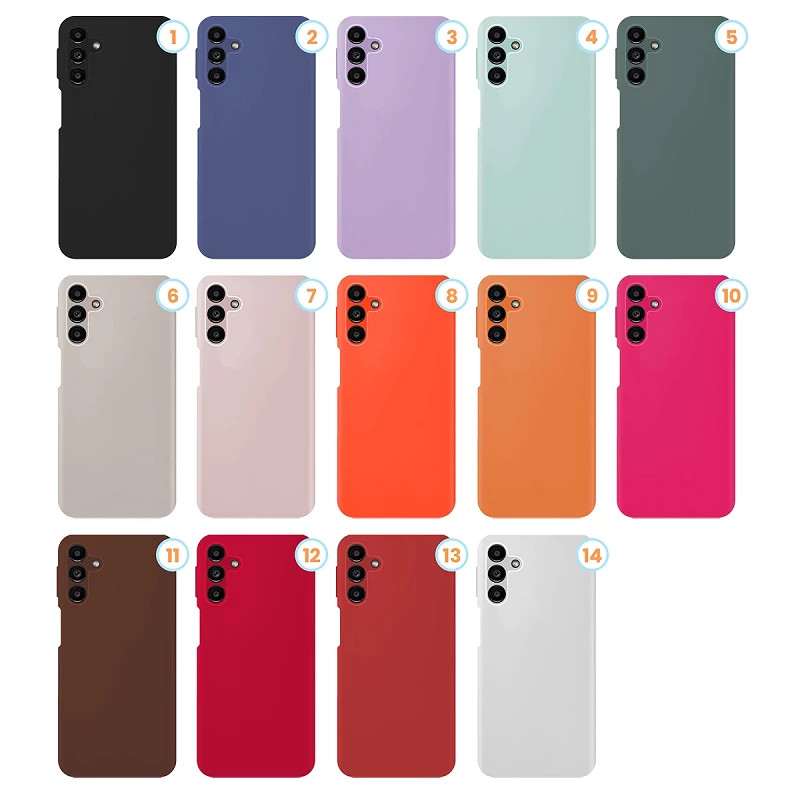 Funda Silicona Liquida Efecto Piel Samsung Galaxy A05s disponible en 14 Colores