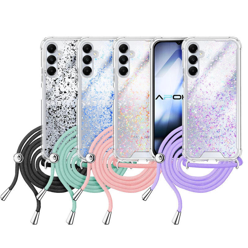 Funda Gel transparente con Cordón Samsung Galaxy A05S 4-Colores