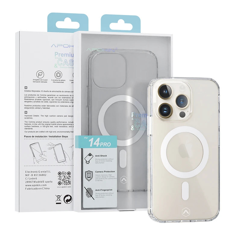 Funda Exclusiva Apokin iPhone 14 Pro Magsafe Blanca