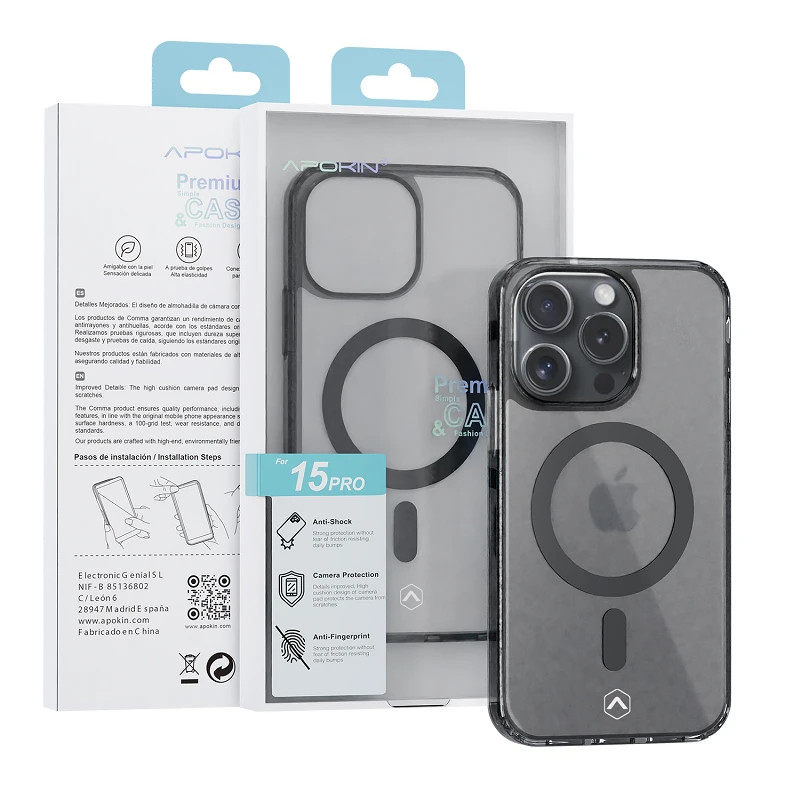 Funda Exclusiva Apokin iPhone 15 Pro Magsafe Negra
