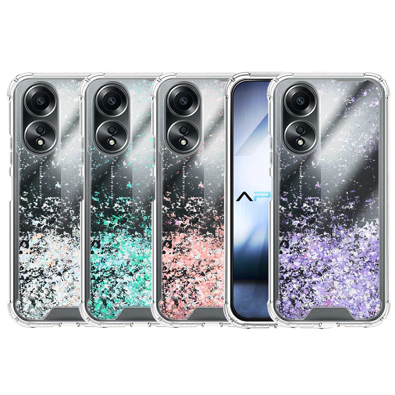 Funda Gel transparente purpurina Oppo A58 4G 4 -Colores