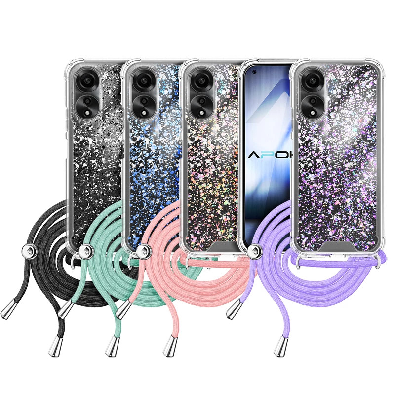 Funda Gel transparente con Cordón Oppo A78 4G 4-Colores