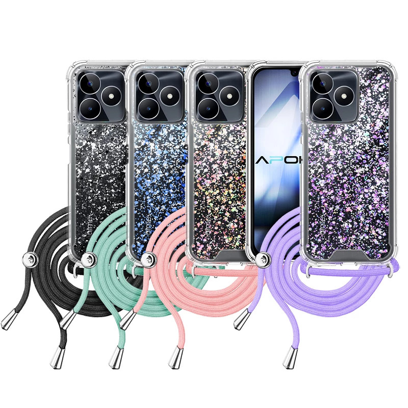 Funda Gel transparente con Cordón Realme C53 4-Colores
