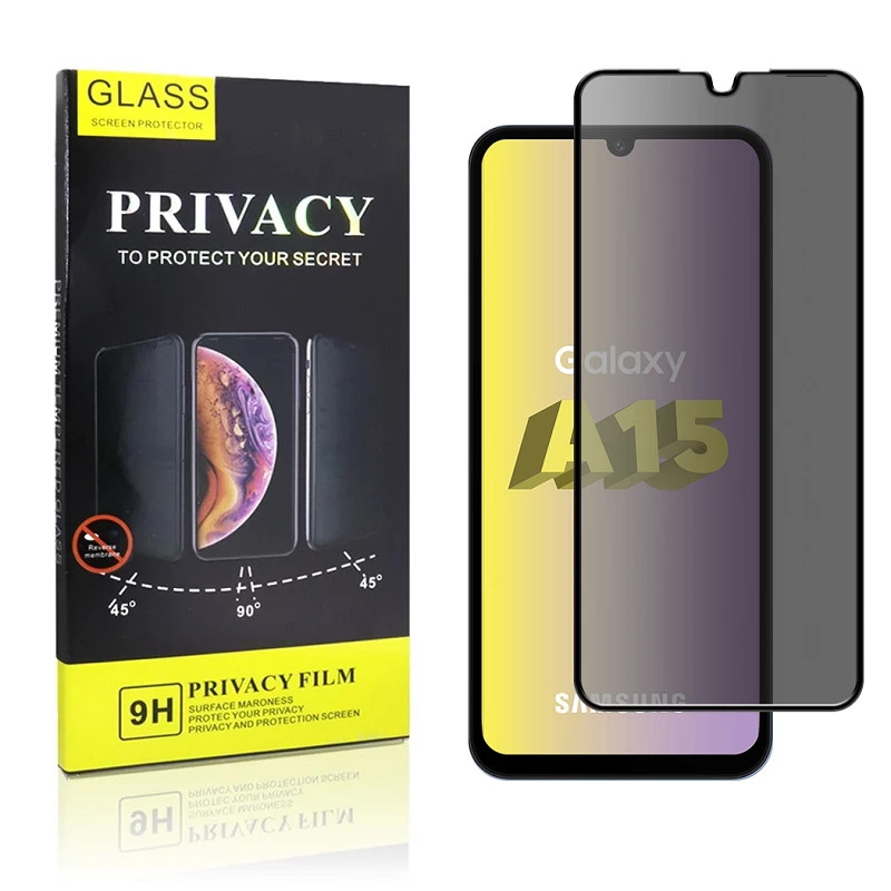Cristal templado Privacidad Samsung Galaxy A15 Protector de Pantalla 5D Curvo