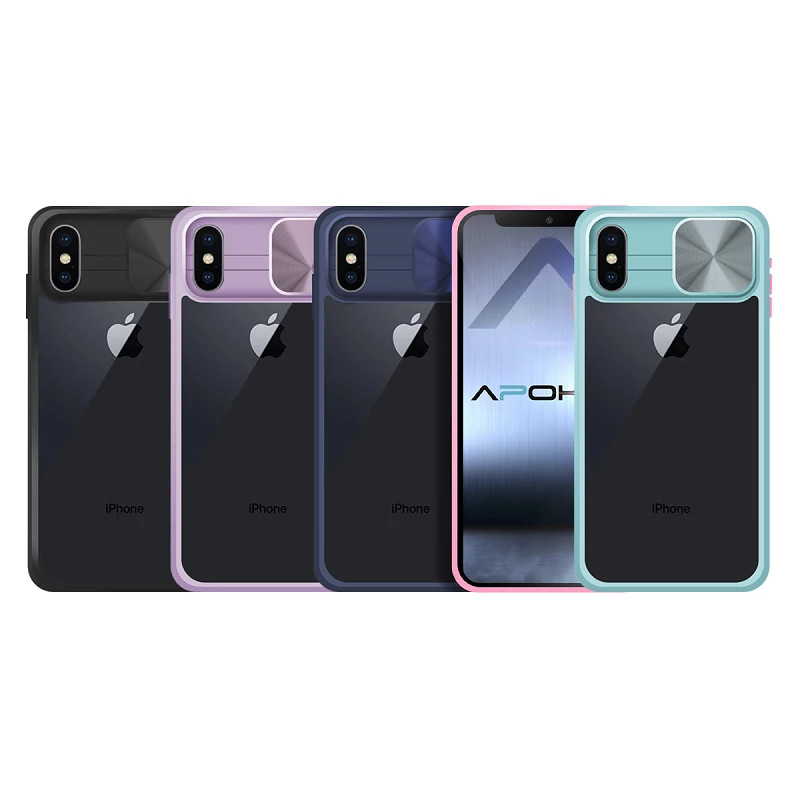 Funda Premium Anti-Golpe Gel iPhone X/XS con Cámara Cubierta Deslizante