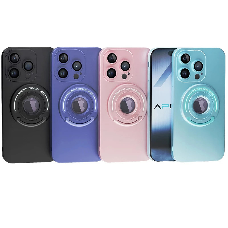 Funda Silicona Metalizada Con Soporte para iPhone 14 Pro Max 4-Colores