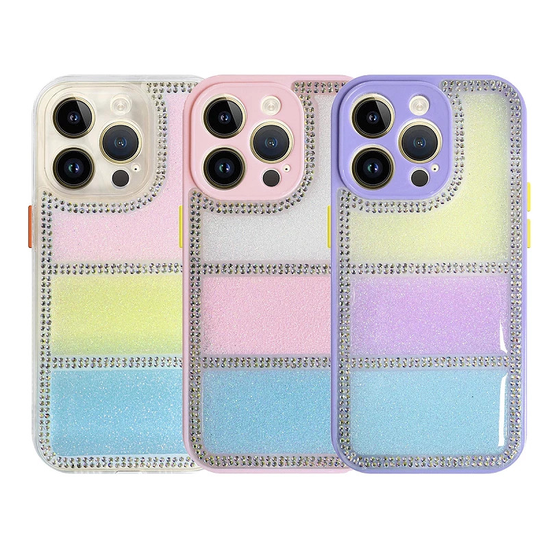 Funda Silicona Tricolor Brillantes para iPhone 14 Plus -Colores