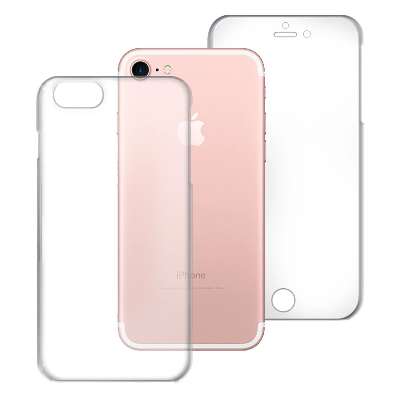 Funda Doble iPhone 7 / 8 SE Silicona Transparente Delantera y Trasera