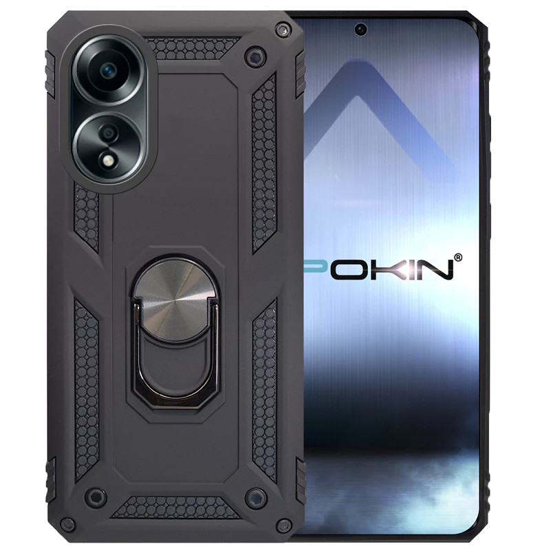 Funda Aluminio Antigolpe Oppo A58 4G con Iman y Soporte de Anilla 360