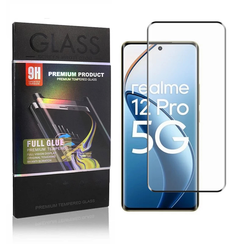 Cristal templado Curvo Full Glue Realme 12 Pro/ Pro Max Funciona Huella