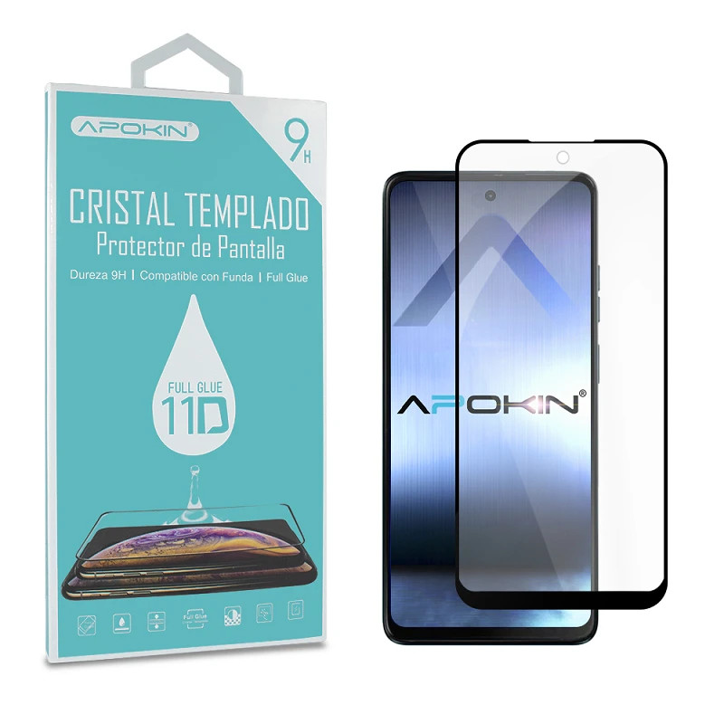 Cristal templado Full Glue 11D Premium Moto G14 Protector de Pantalla Curvo Negro