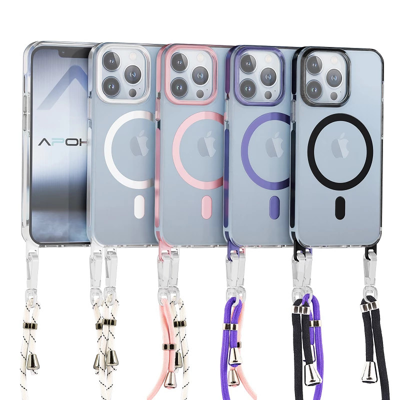 Funda Acrílica Transformable con Cordón iPhone 12 Pro Max 4-Colores