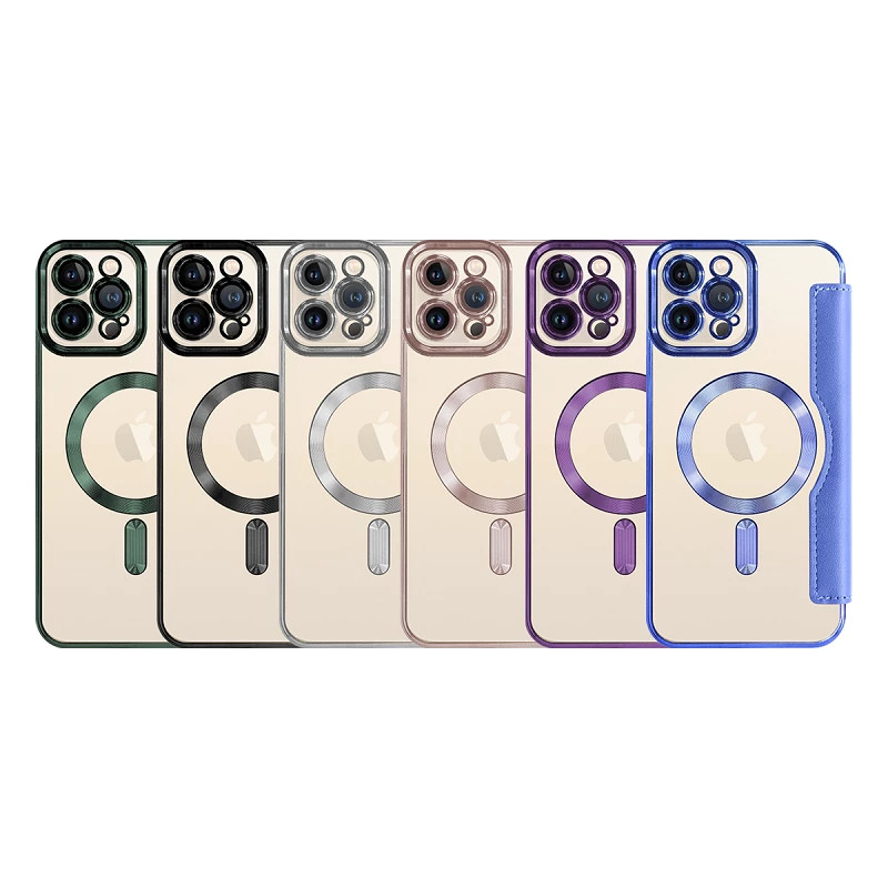 Funda Mocome de Tapa Cromado con Magsafe para iPhone 13 Pro Max 7-Colores