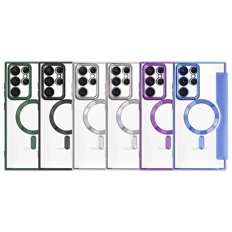 Funda Mocome de Tapa Cromado con Magsafe para Samsung S22 Ultra 7-Colores