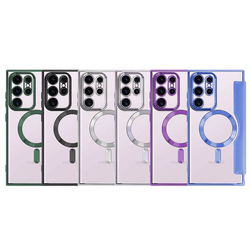 Funda Mocome de Tapa Cromado con Magsafe para Samsung S23 Ultra 7-Colores