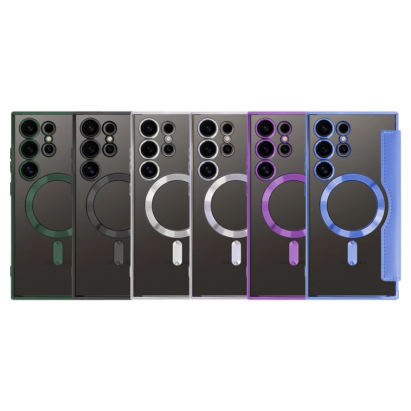 Funda Mocome de Tapa Cromado con Magsafe para Samsung S24 Ultra 7-Colores