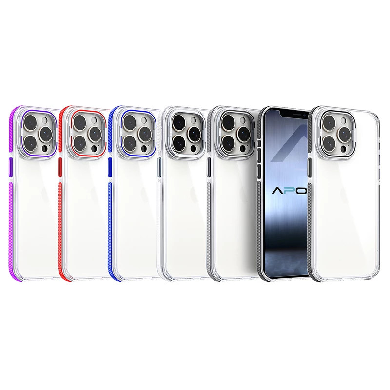 Funda Acrilica Borde Silicona son Soporte Cubrecamara Samsung S23 Ultra en 4-Colores