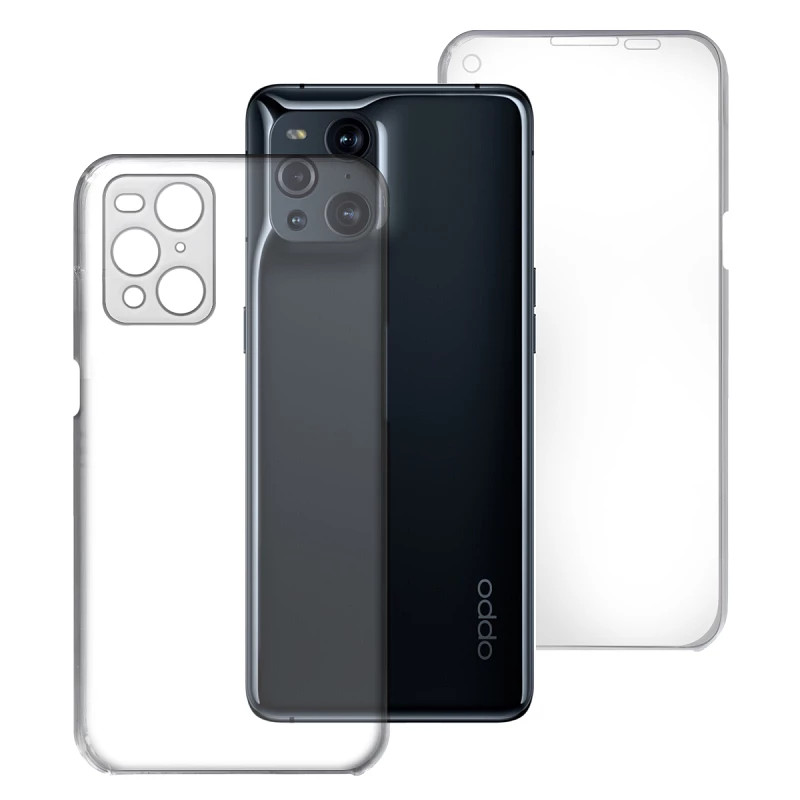 Funda Doble Oppo Find X3 Silicona Transparente Delantera y Trasera