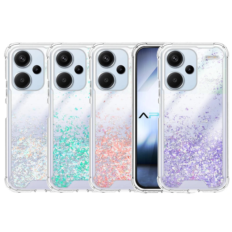 Funda Gel transparente purpurina Xiaomi Redmi Note 13 Pro Plus 4 -Colores
