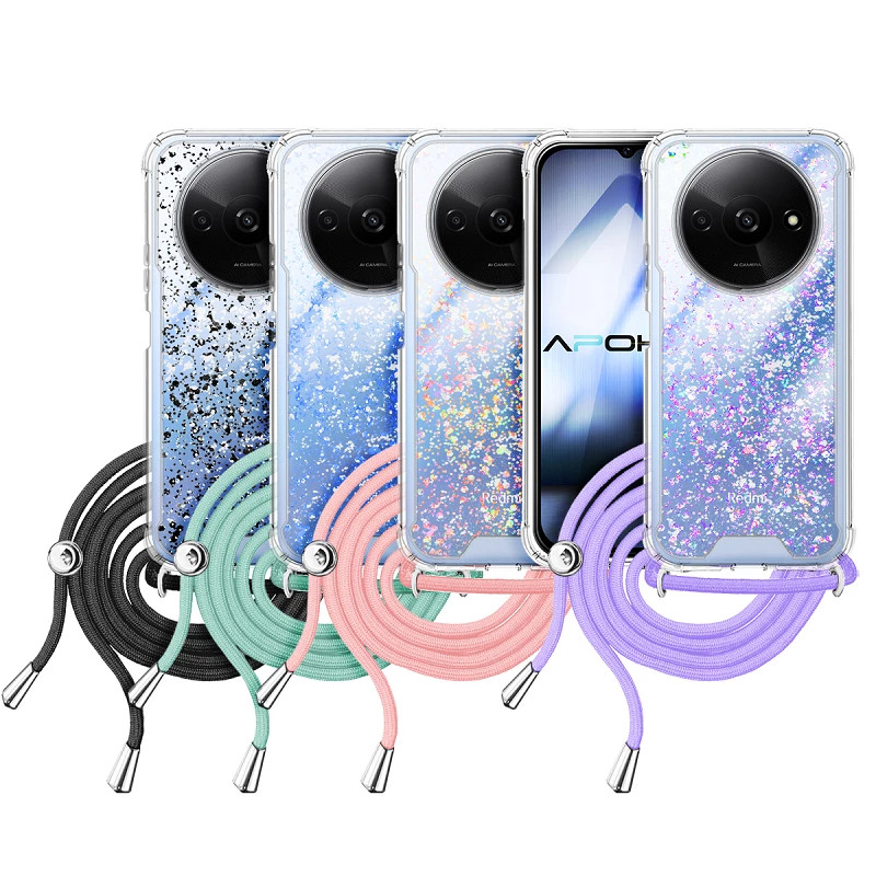 Funda Gel transparente con Cordón Xiaomi Redmi A3 4-Colores