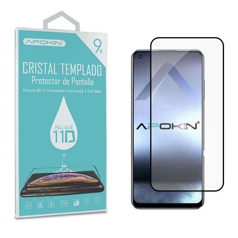 Cristal templado Full Glue 11D Premium Realme 10 4G rotector de Pantalla Curvo Negro