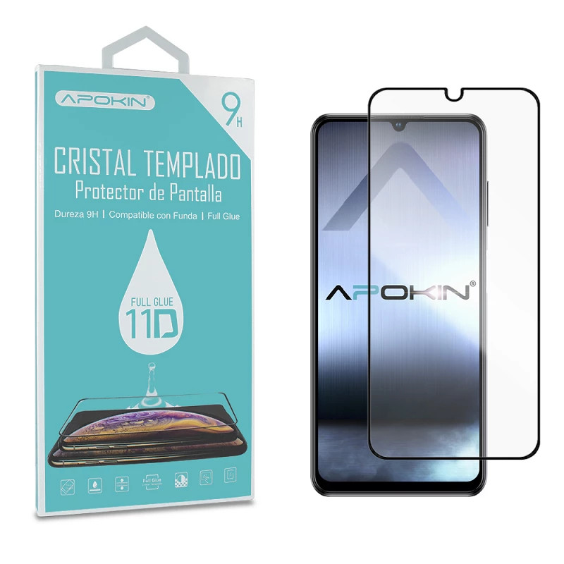 Cristal templado Full Glue 11D Premium ZTE V40 Vita Protector de Pantalla Curvo Negro