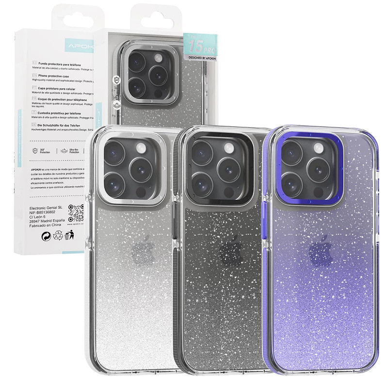 Funda Purpurina Apokin iPhone 14 Pro Max 3 Colores